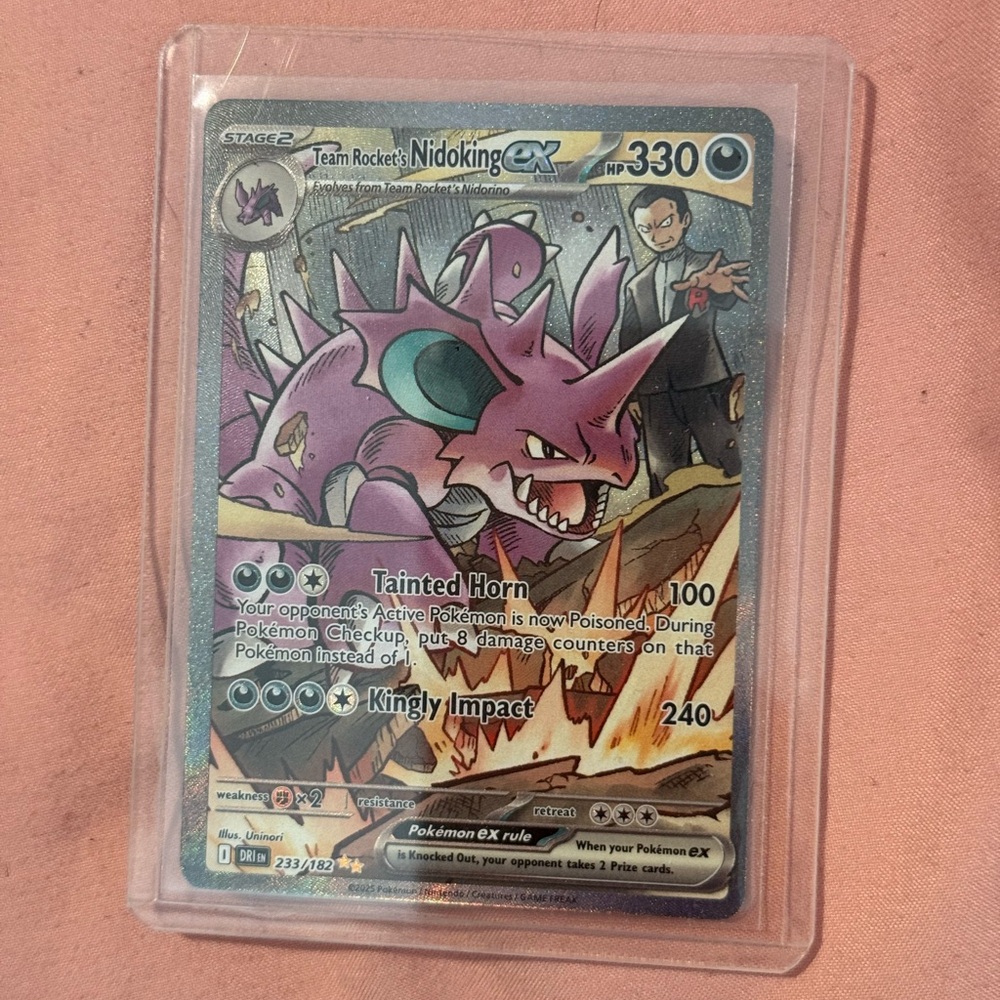 Pokemon Nidoking EX Card - Purple and Blue